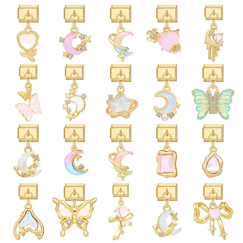 Stock Creative Module DIY Jewelry Personalized Gold-Bottom Pendant Craft Chain Accessories Craft Chain Accessories