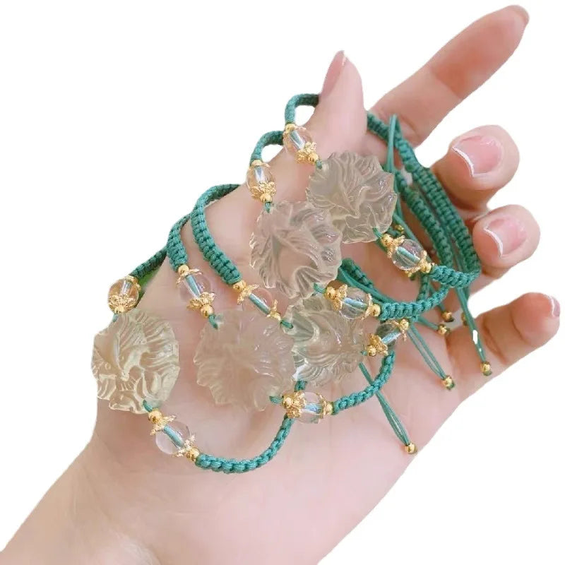 Natural Citrine Amethyst Clear Quartz Rose Quartz Bracelet Attract Romantic Love Feng Shui Nine Tailed Fox Wealth Bracelet