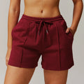 High-Waisted Sports Shorts with Pockets Spring Casual Running Shorts Solid Plain Versatile Loose Sweatpants for Outdoor Wear