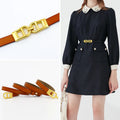 New Fancy Lady Lock Buckle Waistband Vintage Leisure Dress Jeans Women Genuine Leather Clasp Belt