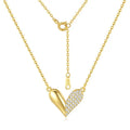 Custom Fashion 925 Sterling Silver 14K/18K Gold Plated Zircon Heart Pendant Necklace Jewelry for Women