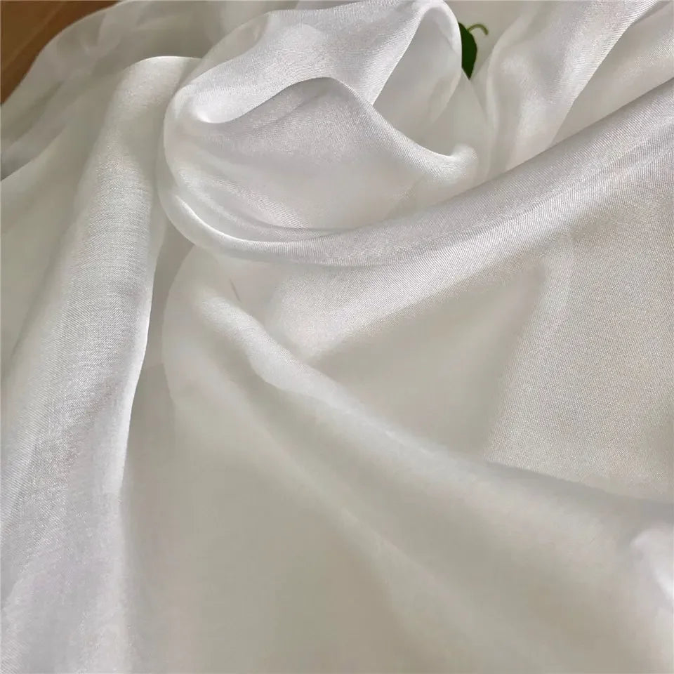 Greige 6mm Good Material Bleached White 100% Natural Pure Silk Chiffon Fabric PFD for Long Autumn Scarf