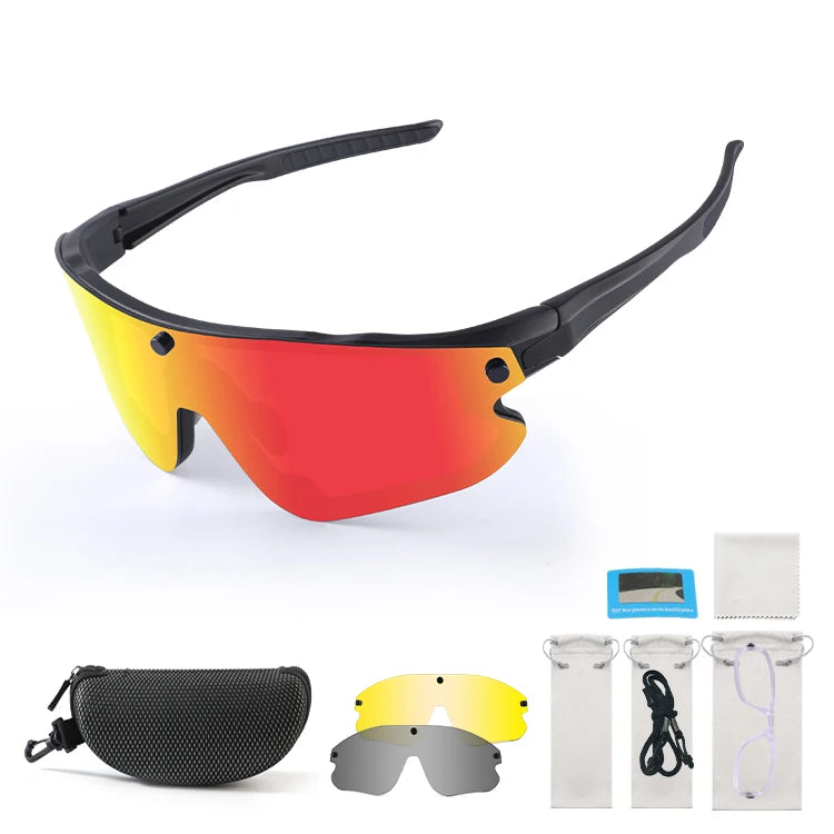 Polarized Mirror 3 Lens TR90 Magnetic Oversize Interchangeable Polarized Sport Eyewear Magnetic Glasses Sunglasses Cycle