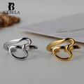 ICEBELA Jewelry Simple Niche Design Irregular Ring Female S925 Sterling Silver Korean Multi-layer Hollow Open Index Finger Ring