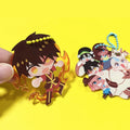 Custom Translucent Colors Printed Anime Acrylic Tassel Charms Double Side Cartoon Plastic Key Chains