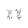 Fashion Butterfly Earrings 925 Sterling Silver Cubic Zirconia Pendant Stud Dangle Earrings Set for Women Fine Jewelry Wholesale