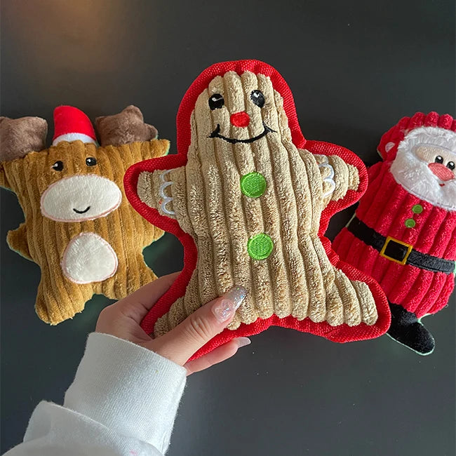 Custom Design Multi Durable Interactive Plush Dogs Chihuahua Pet Puppy Chew Squeaky Christmas Dog Toys