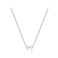 Sterling Silver Necklace Cute Bowknot Pendant Necklace Valentine Day Necklace Jewelry Chain Gift