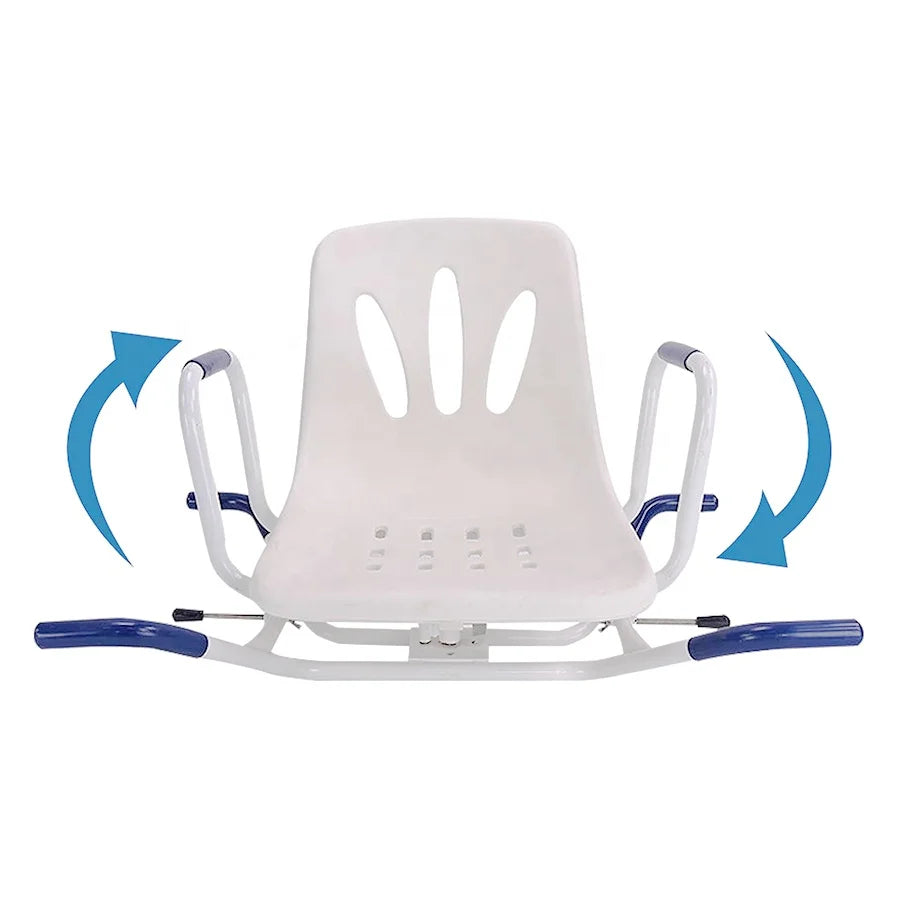 MSMT Adjustable Swivel Bath Tub Shower Chair Aluminum Bathtub Bench for Elderly Adults Seniors Disabled Injured for Bathroom Use