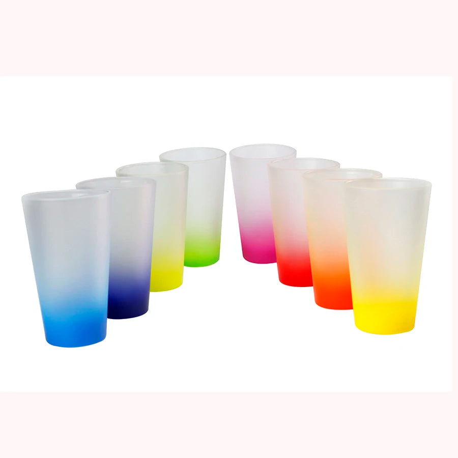Topjlh Sublimation Blanks 17oz Gradient Color Frosted Glass Mug With Customized Printing Mug Wholesale