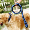 Handmade Solid Pattern Dog Collar and Leash Set Strong Nylon Braided Heavy Duty Slip Paracord Rope Padded Feature MegaBDM