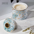 Merlin Living Candle Ceramic Jar With Lid Modern Home Decor for Candle Holder