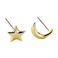 Hot Selling Mini Earrings 925 Sterling Silver 18K Gold Moon Star Stud Earrings Girls