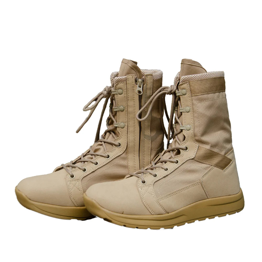 New Coming Tactical Boots Leather Mountain Climb Men Combat Black/Khaki Size 38-45