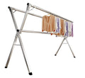 Stainless Steel Foldable Clothes Drying Laundry Rack Home Use Stable Metal Pipe Organizer for Bathroom or Living Room