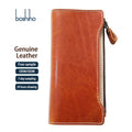 Luxury Handmade Italian Vegetable Tanned Leather Wallet Zipper Pocket Leather Women Wallet