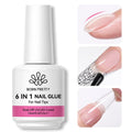 BORN PRETTY Non Toxic 6 in 1 Gel Nails Strong Adhesion Nail Tips Glue Long Lasting Base Coat Extension Gel Nail Art Varnish