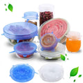 Reusable Food Grade Bpa Free 6 Pack Silicone Stretch Lids Cover Seal Lid Silicone Stretch Lids