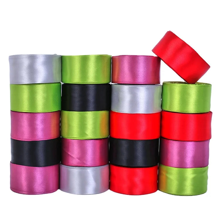 Wired Edge Polyester RIBBON Factory China Fashion Decoration Cheap Custom Personalized Logo Satin Ribbon Roll Birthday 20mm