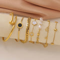 High-End Female Ins Style Butterfly Heart-Shaped Roman Numeral Bracelet Fashionable Stainless Steel 18K Gold Joker Trendy Charm