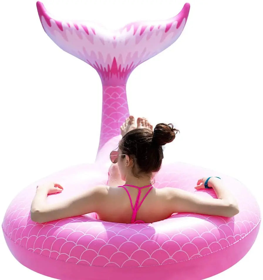 Factory Wholesale Price Adult Portable Inflatable PVC Water Floating Mat Mermaid Tail for Swimming Use