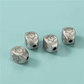 12mm Floret Barrel Beads Vintage Antique S925 Sterling Silver Engraved Flower Oval Tube Spacer Beads for Jewelry Making