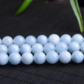 Wholesale Natural Polished Loose Round Matte Faceted Beads Crystal Additive Aquamarine Jewelry Making Chakra Bracelet Moo BJ198