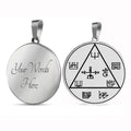 HLSS096 Guardian Angel Yeratel to Ward off Enemies Amulet Talisma Charm Stainless Steel Laser Marking Pendant Necklace