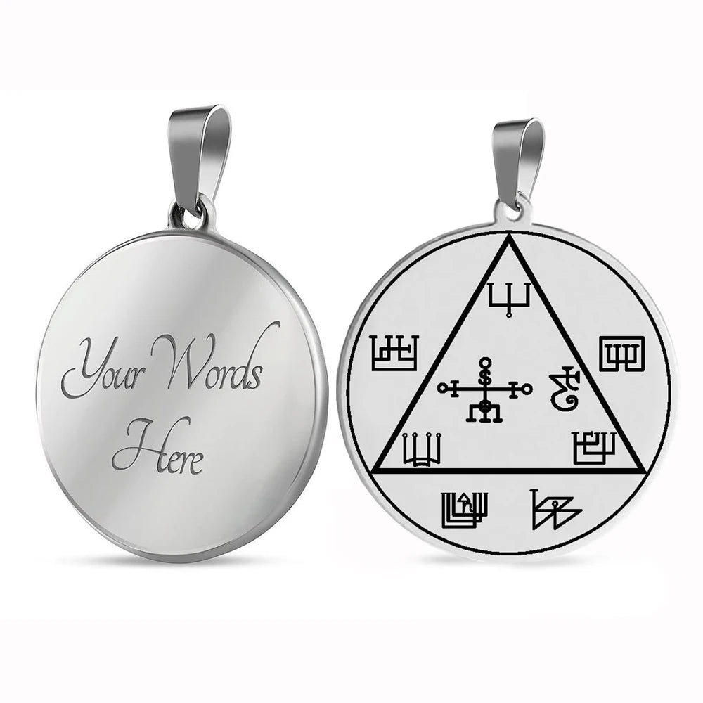 HLSS096 Guardian Angel Yeratel to Ward off Enemies Amulet Talisma Charm Stainless Steel Laser Marking Pendant Necklace