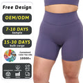 Wholesale Short 6" High Rise 3-seam Back Waistband No Front Rise Seams Women Biker Gym Shorts Tummy Control Fitness Yoga Shorts