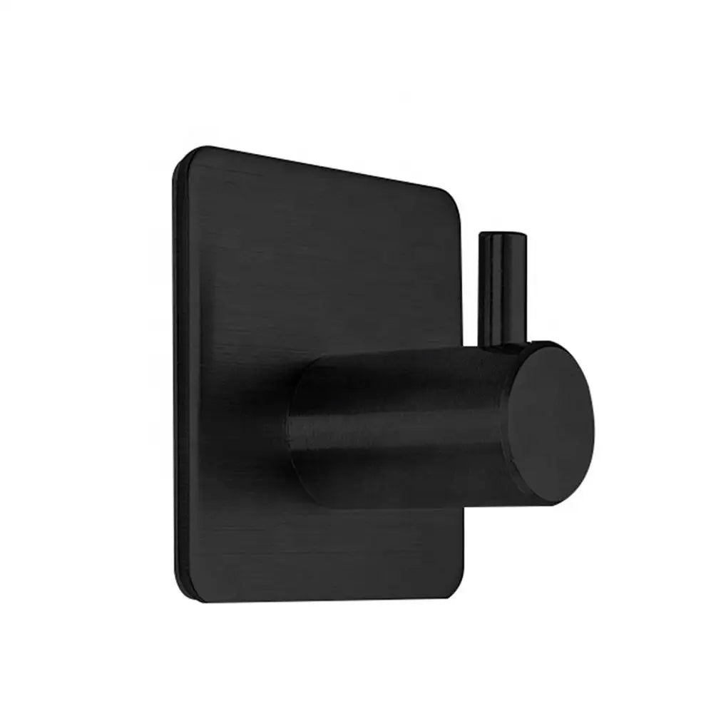 Self Adhesive Wall Modern Black Robe Hook Stainless Steel SUS304 Heavy Duty Coat Bathroom Bedroom Towel Hook Kitchen