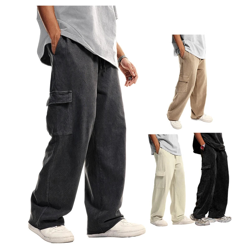 2024 OEM Cargo Sweat Pants Men Streetwear Black Cargo Pants Khaki Track Trousers Plus Size Cargo Pants Men