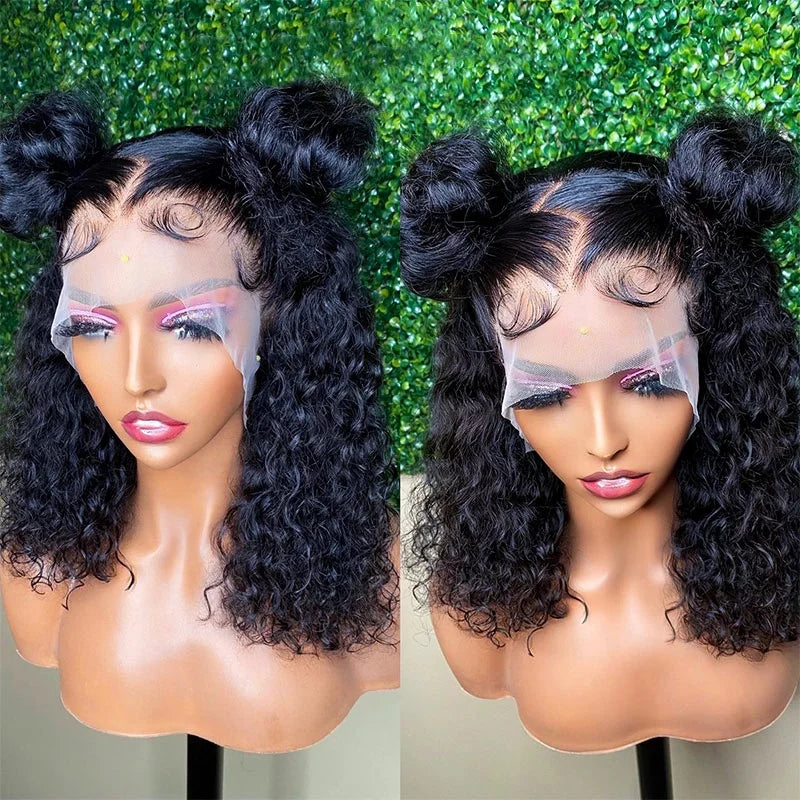 Cheap Short Bob Wigs Human Hair Lace Front Peruvian Virgin Hair Full Lace Human Hair Wigs for Black Women Deep Curly Bob Wigs