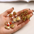 MICCI New Arrival Fashion Classic 18K Gold Plated Stainless Steel Heart Drop Charm Earrings