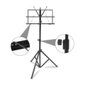 Factory Customized Logo Portable Durable Folding Iron Metal Music Stand Musical Instrument Rack with Logo Instrument Accessories