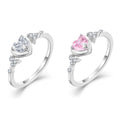 QX Custom Luxury Fashion Fine Jewelry 925 Silver Heart Zircon Rings for Women Valentine's  Day Wedding Band Gift
