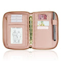 Wholesale Cute pink 6 Ring Binder Folder Women Girls Pu Leather Portfolio Padfolio Notebook Budget Binderm Planner with Pockets