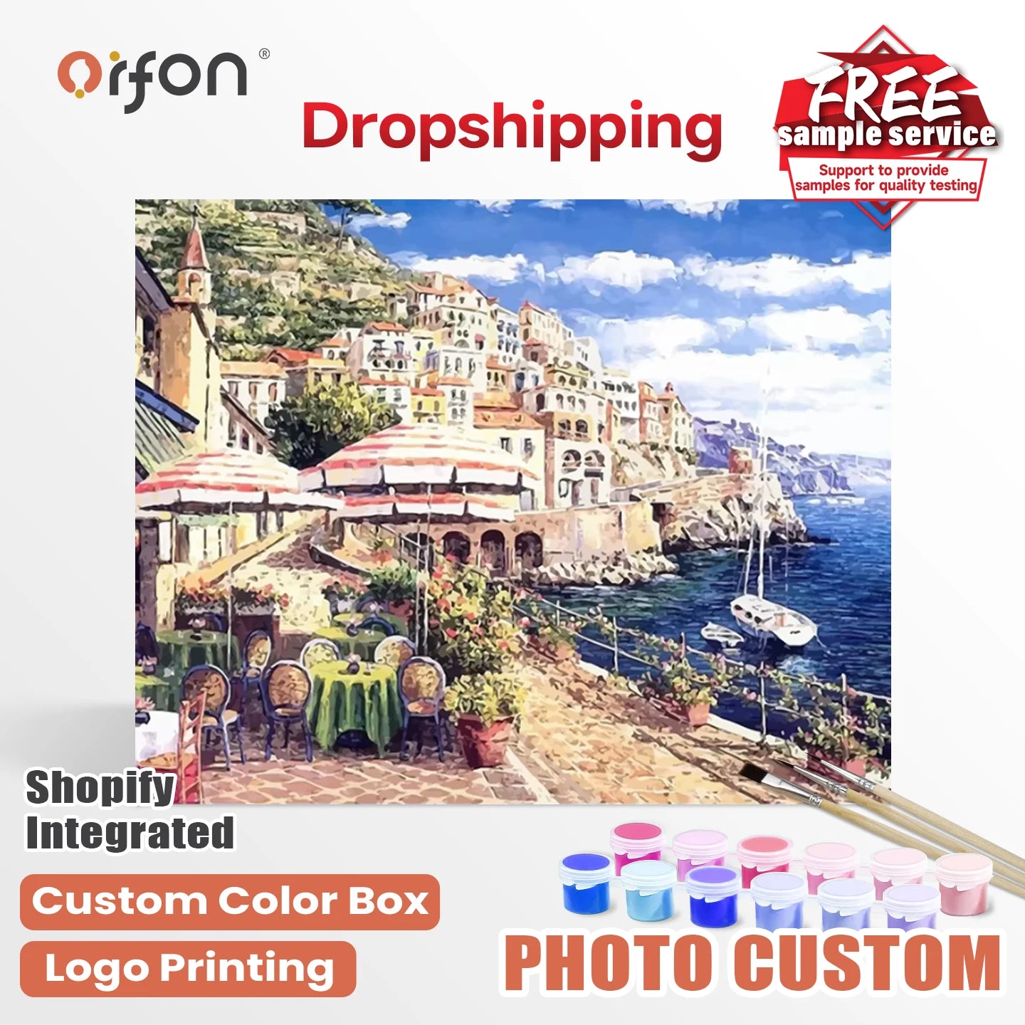 Orfon LY634 DIY Custom Paint by Numbers  Modern Hot air Balloon Lavender Scenery Handmade Painting on Canvas No Frame