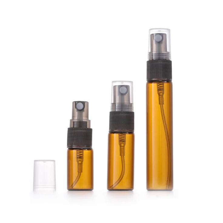 Hot Sale Amber Brown Travel Cosmetic Packaging 3ml 5ml 10ml Empty Small Refillable Perfume Spray Bottle