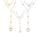 New Design Heart Shaped Cubic Zirconia S925 Sterling Silver Love Tassel Necklace Accessories Engagement Women Fine Jewelry Gift