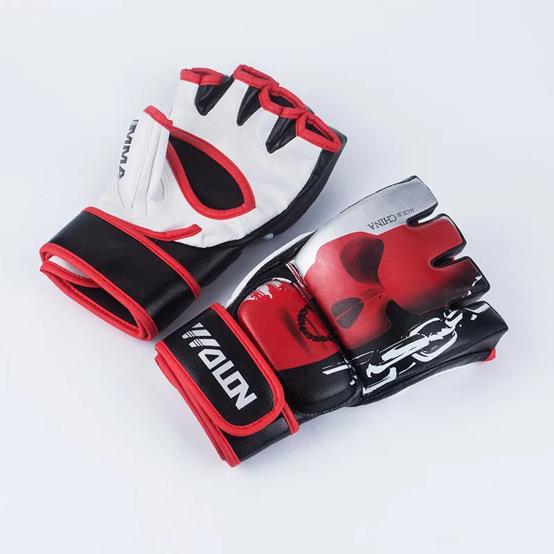 Professional Custom Logo MMA Boxing Gloves Punching Mitts PU Leather UFC Gloves Customized Color Sizes S/M/L/XL Brand WOLON