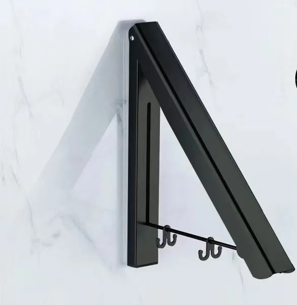 New Design Aluminum Single Double Triangular Folding Hanger Wall Mounted Clothes Rack for Hotel