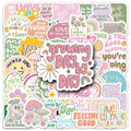50pcs Inspirational Words and Quotations Doodle PVC Waterproof Graffiti Animal Sticker Packs for Kids Refrigerator Laptop Lug