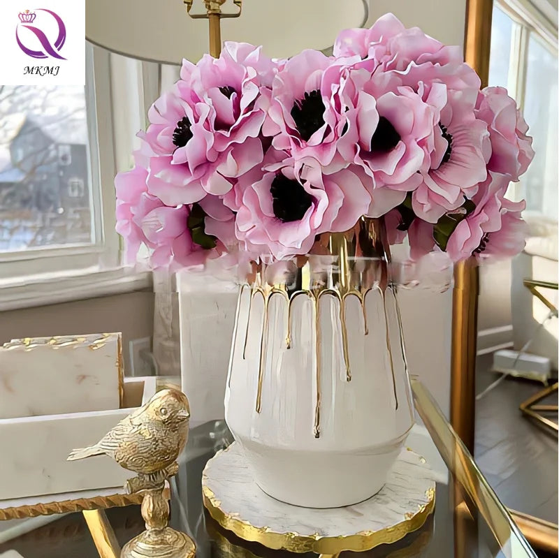Factory  Manufacturer Gold Light Luxury Ceramic Vase for Home Decoration Desktop Ornaments