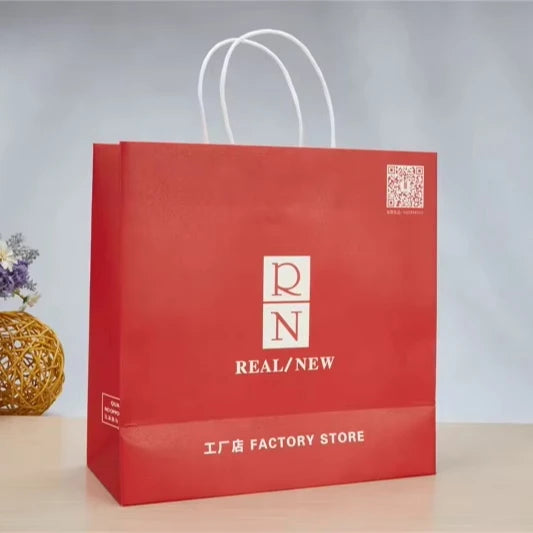 Luxury Business & Shopping Art Paper Customized Recyclable Kraft Paper Bags for Clothing & Shoes with Custom Handle