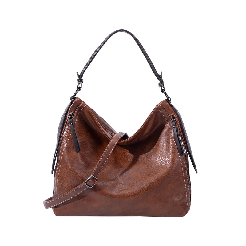 Custom Wholesale Luxury Women Tote Bag Large Capacity PU Handbag Vintage Retro Shoulder Bags Ladies 2022