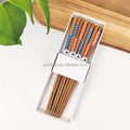 OEM/ODM Factory's Cheap Price 4 Pairs Bamboo Chopsticks Gift Set Little Flower Pattern for Business Occasions