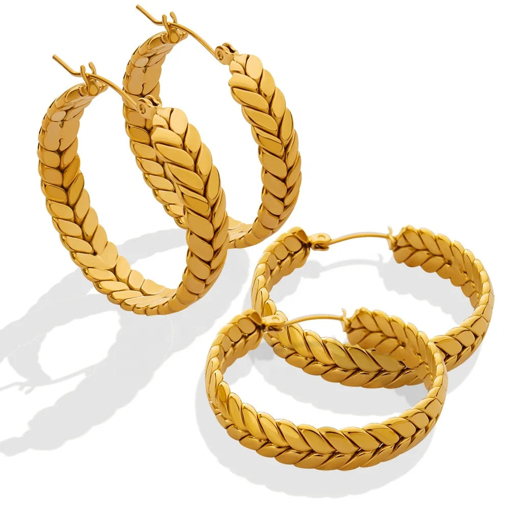 Wholesale European and American High-grade Wheat Ear Stainless Steel Earrings