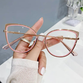 Retro Cat Eye Anti-blue Light Glasses Photochromic 8327S Glasses Frame Fashion Triangle Frame Anti-blue Light Eyeglasses