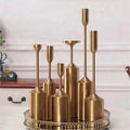 ZT-029 Modern Gold Brass Candlestick Holder Ins Style Home & Wedding Indoor Decoration Set for Birthday & Valentines Day
